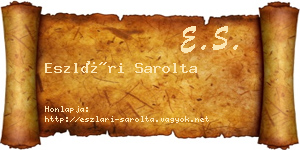Eszlári Sarolta névjegykártya